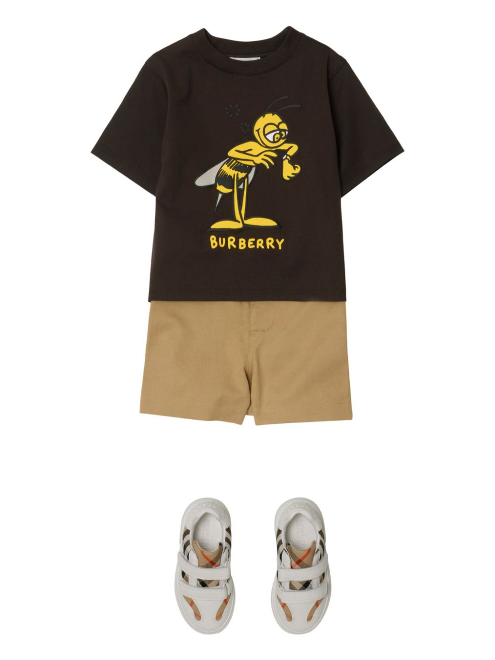 Shorts EKD per neonato Burberry Kids beige con passanti - Rubino Kids