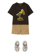 Shorts EKD per neonato Burberry Kids beige con passanti - Rubino Kids