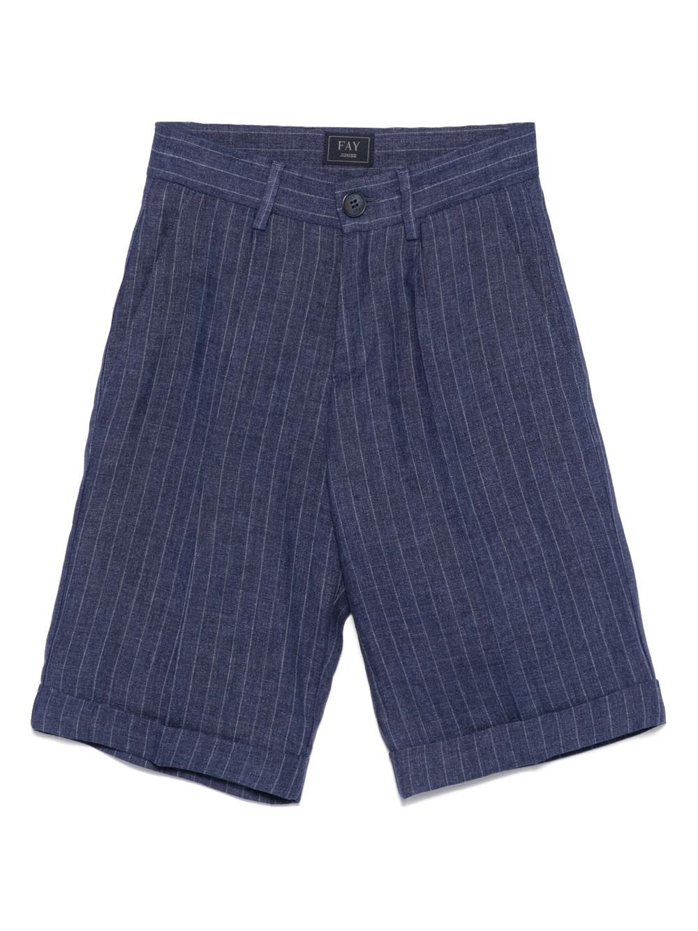 Shorts gessati per bambino Fay Kids blu con passanti - Rubino Kids