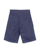 Shorts gessati per bambino Fay Kids blu con passanti - Rubino Kids