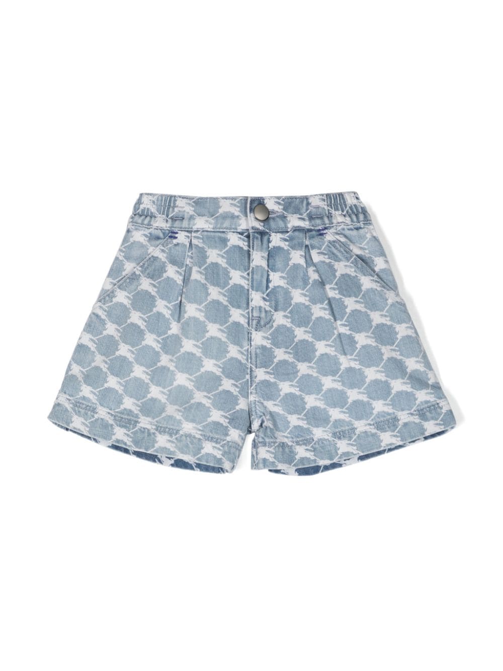 Shorts in denim con stampa Cavaliere Equestre - Rubino Kids