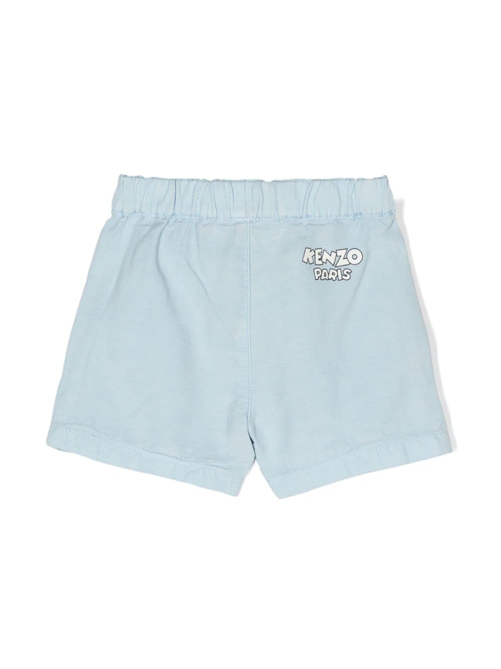 Shorts in misto lyocell con logo stampato - Rubino Kids