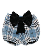 Shorts per bambina A'lapage azzurri con dettaglio fiocco blu - Rubino Kids