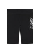 Shorts per bambina Dkny Kids nero con stampa logo - Rubino Kids