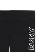 Shorts per bambina Dkny Kids nero con stampa logo - Rubino Kids