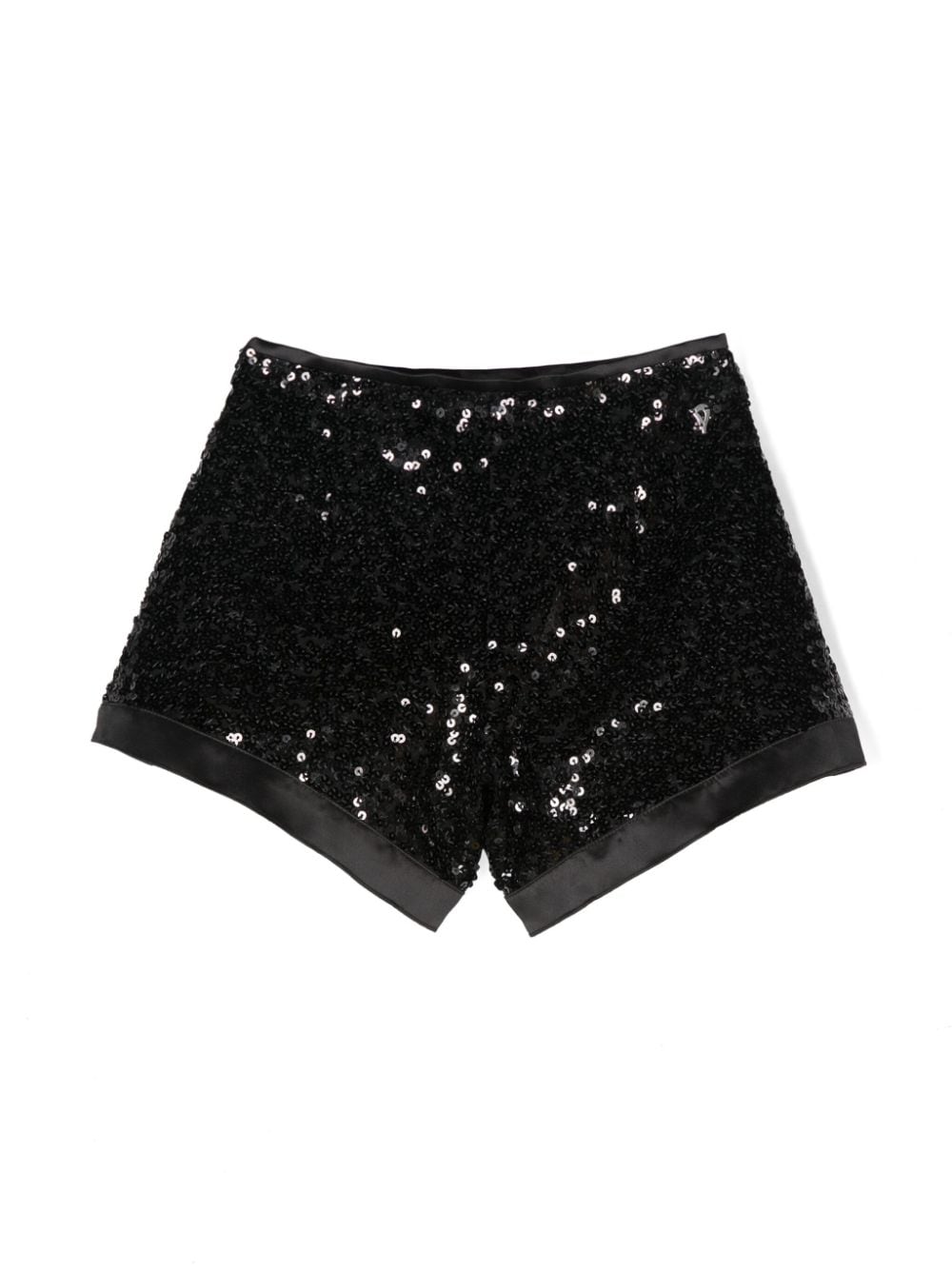 Shorts per bambina Donduo kids nero con paillettes e bordi a contrasto - Rubino Kids