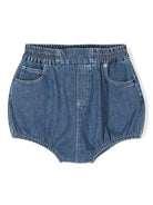 Shorts per bambina Doouod Kids in denim con ricamo - Rubino Kids