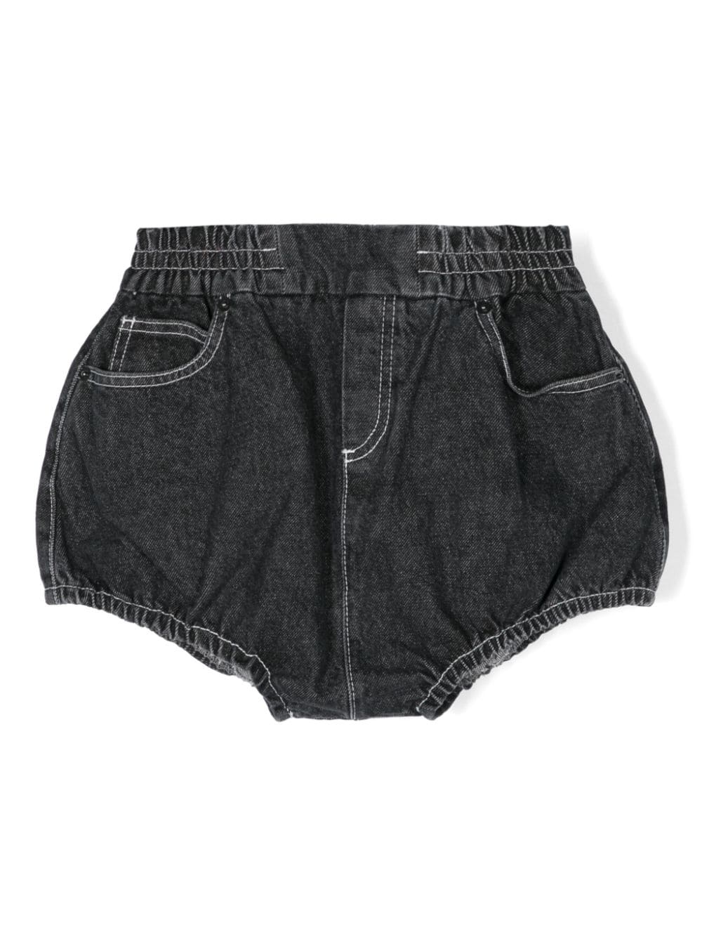 Shorts per bambina Doouod Kids in denim grigio con ricamo - Rubino Kids