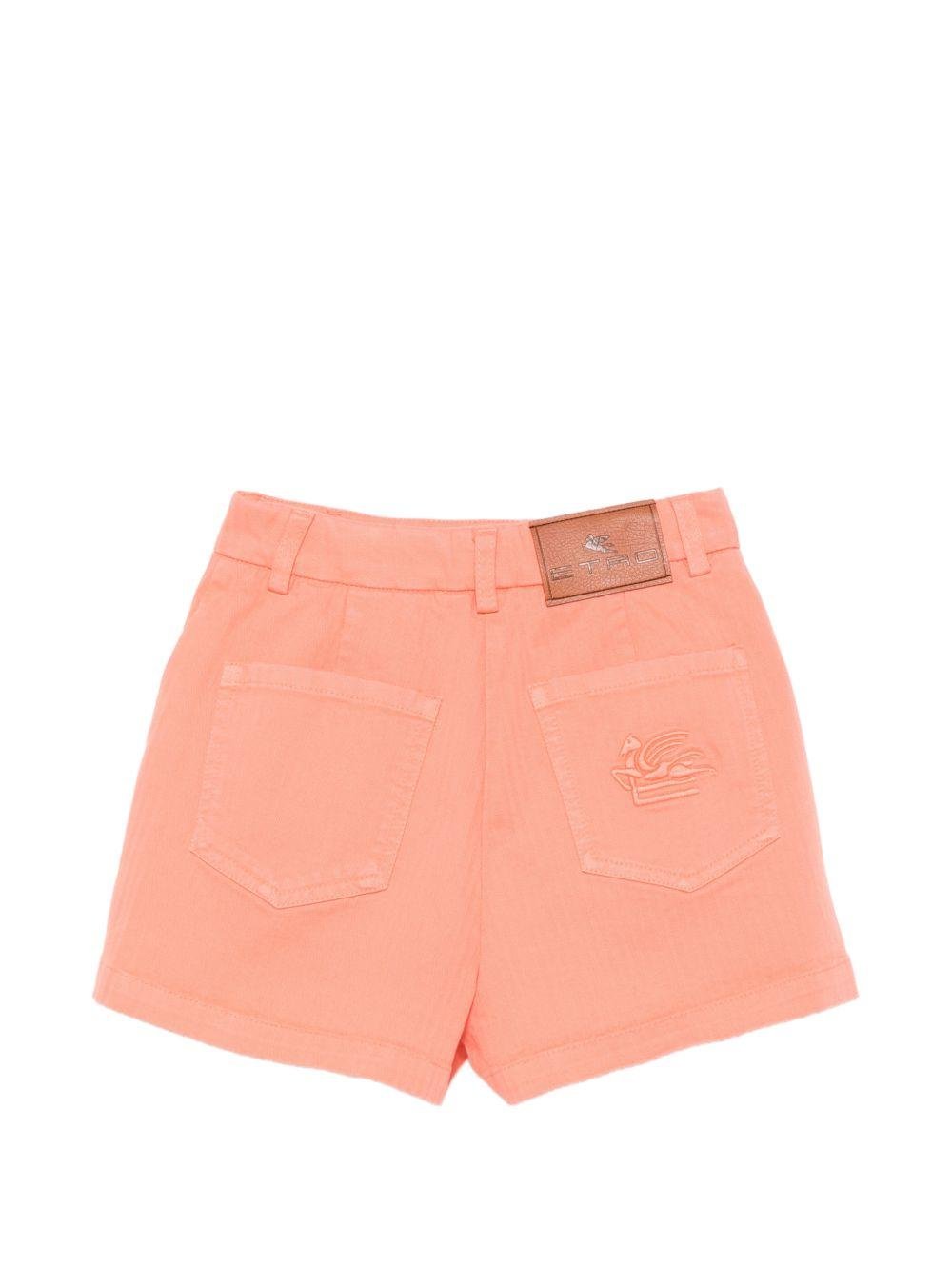 Shorts per bambina Etro Kids arancione con logo ricamato - Rubino Kids