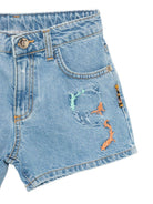 Shorts per bambina Just Cavalli Kids denim con dettagli ricamati sul davanti - Rubino Kids
