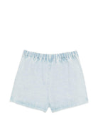 Shorts per bambina Louise Misha denim con ricamo floreale - Rubino Kids