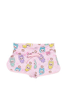 Shorts per bambina MC2 Saint Barth Kids rosa con stampa cartoon all - over - Rubino Kids