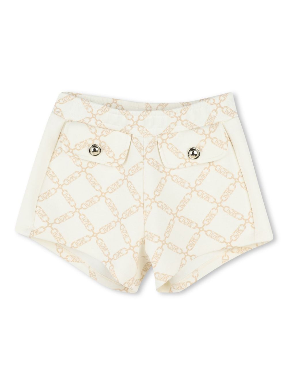 Shorts per bambina Michael Kors Kids bianco con stampa logo - Rubino Kids