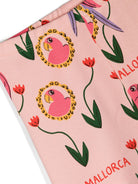 Shorts per bambina Mini Rodini rosa con stampa Parrots - Rubino Kids