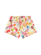 Shorts per bambina Molo Nicci beige con stampa grafica frutta all - over - Rubino Kids