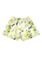 Shorts per bambina Monnalisa Holiday Mood giallo con stampa - Rubino Kids