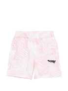 Shorts per bambina MSGM Kids bianco con stampa grafica all - over - Rubino Kids