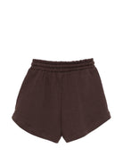 Shorts per bambina MSGM Kids marroni con coulisse - Rubino Kids