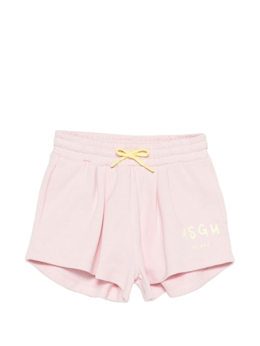 Shorts per bambina MSGM Kids rosa con coulisse - Rubino Kids