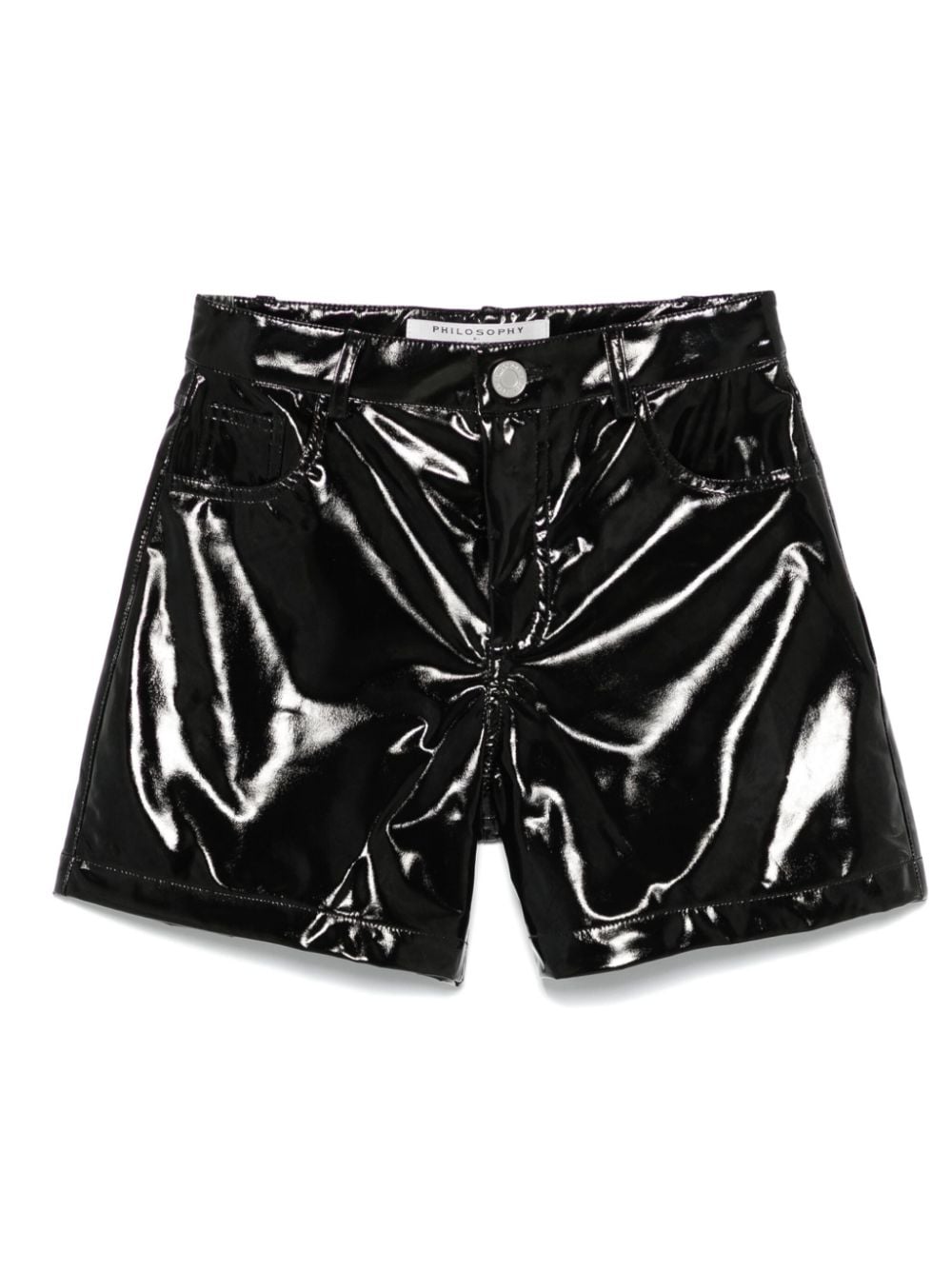 Shorts per bambina Philosophy Di Lorenzo Serafini Kids nero con finitura lucida - Rubino Kids