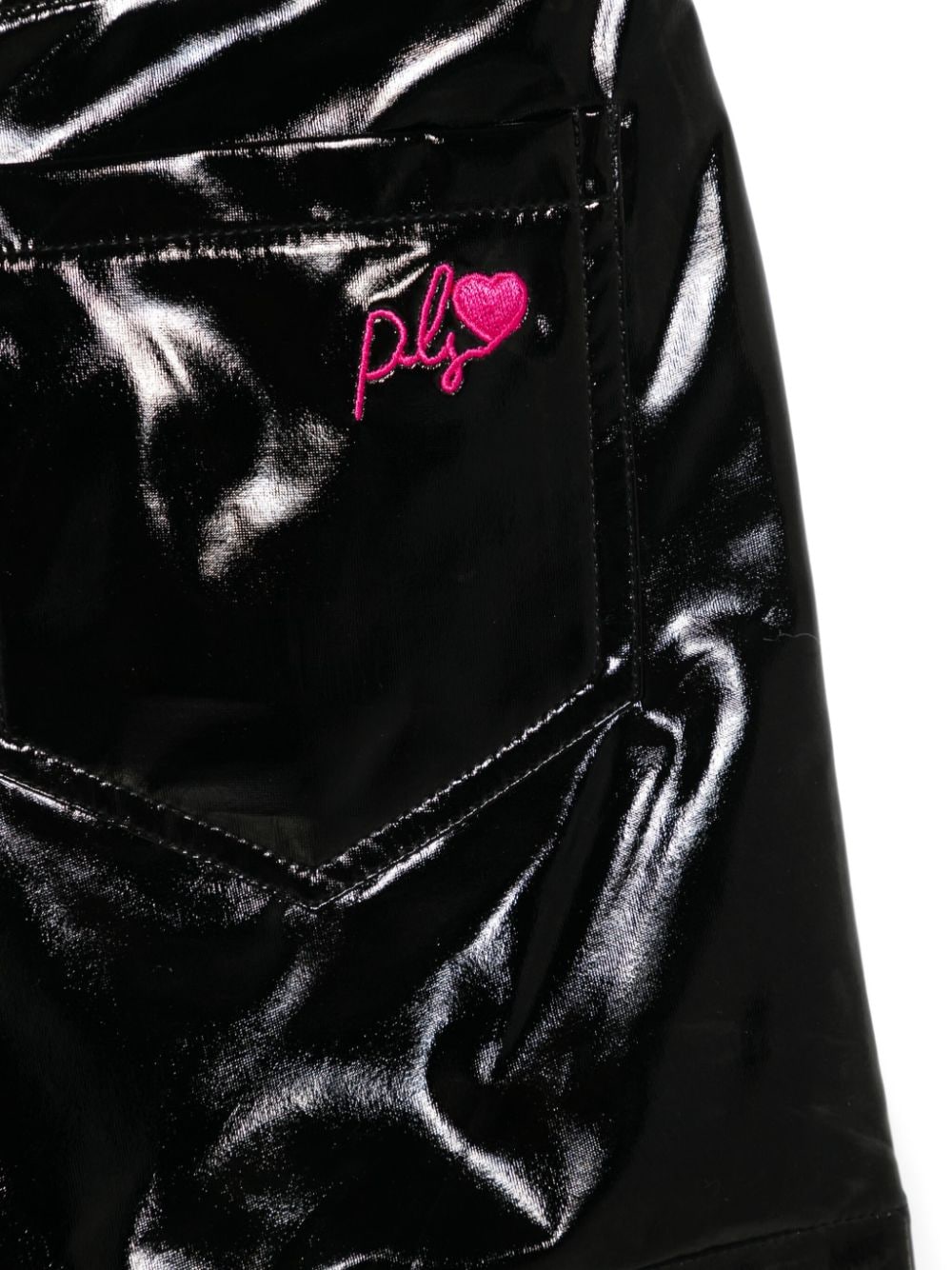 Shorts per bambina Philosophy Di Lorenzo Serafini Kids nero con finitura lucida - Rubino Kids