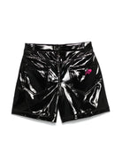 Shorts per bambina Philosophy Di Lorenzo Serafini Kids nero con finitura lucida - Rubino Kids