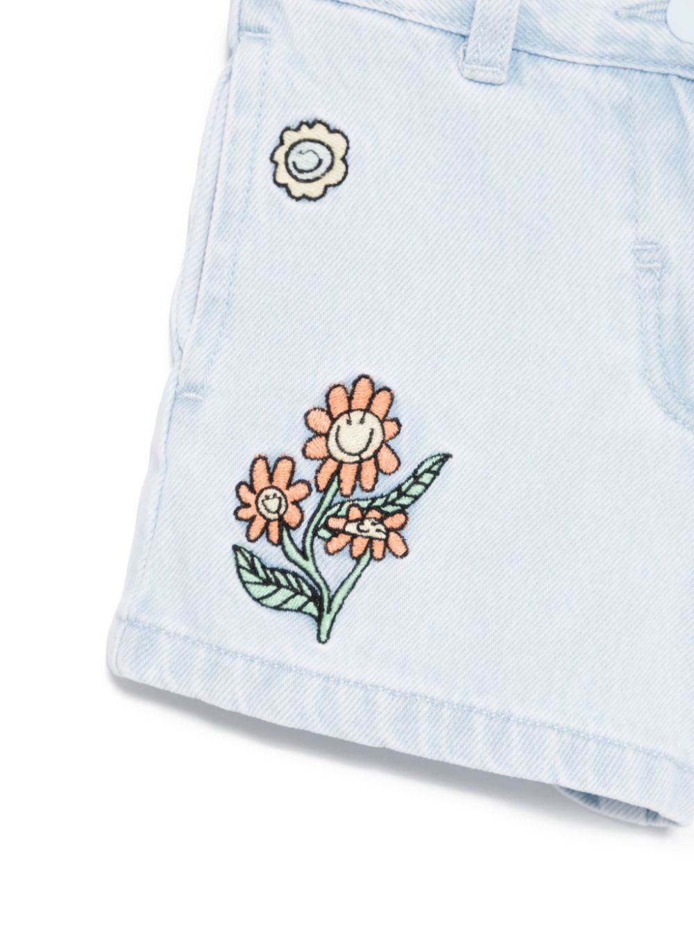 Shorts per bambina Stella McCartney denim con ricamo stile animazione - Rubino Kids