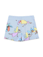 Shorts per bambina Stella McCartney Kids azzurro con stampa animazione - Rubino Kids