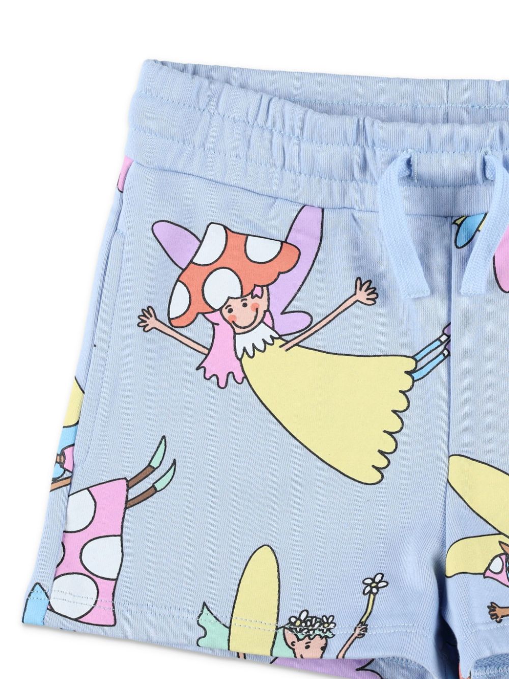 Shorts per bambina Stella McCartney Kids azzurro con stampa animazione - Rubino Kids