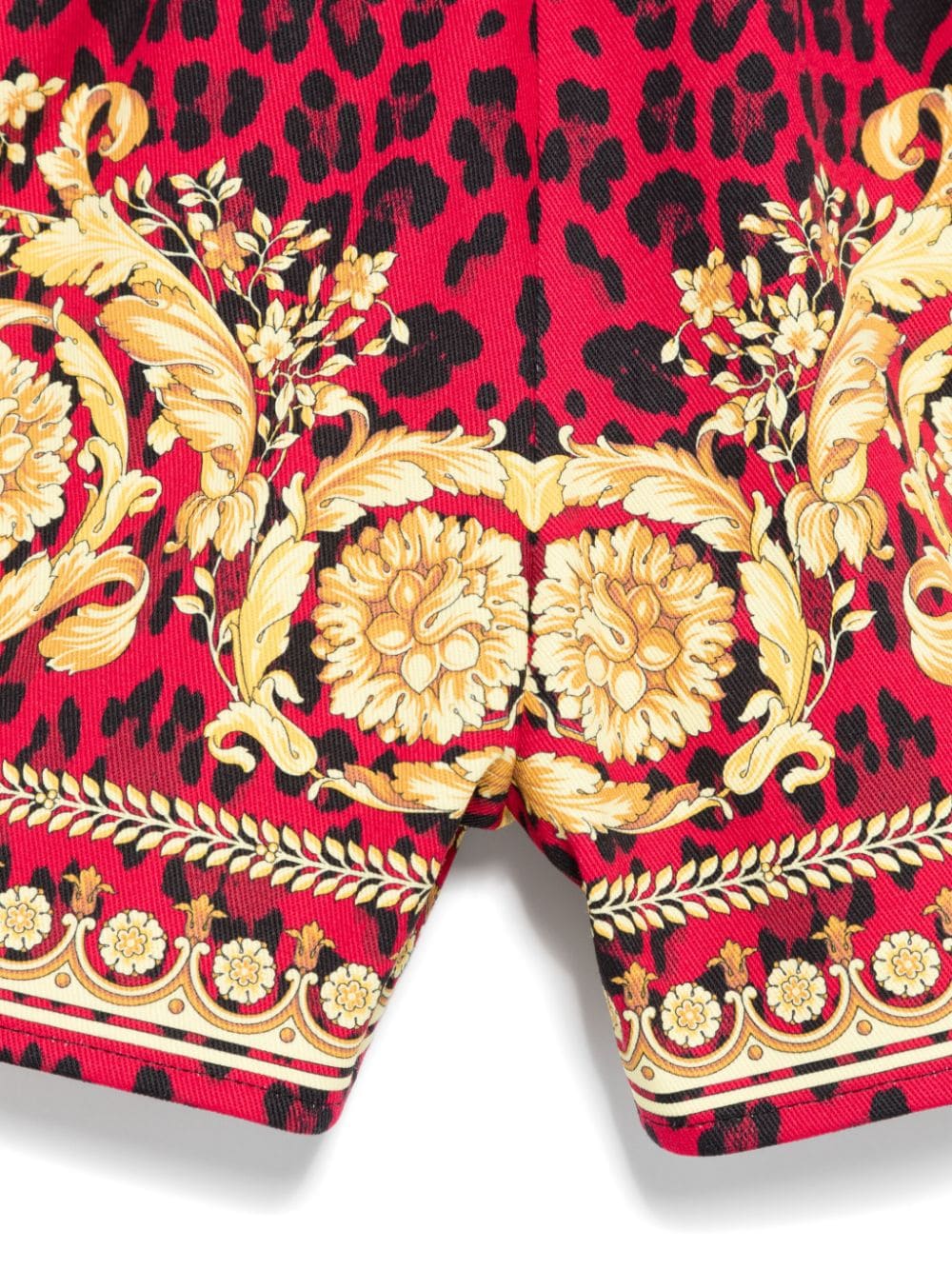 Shorts per bambina Versace Kids multicolore con stampa barocca - Rubino Kids