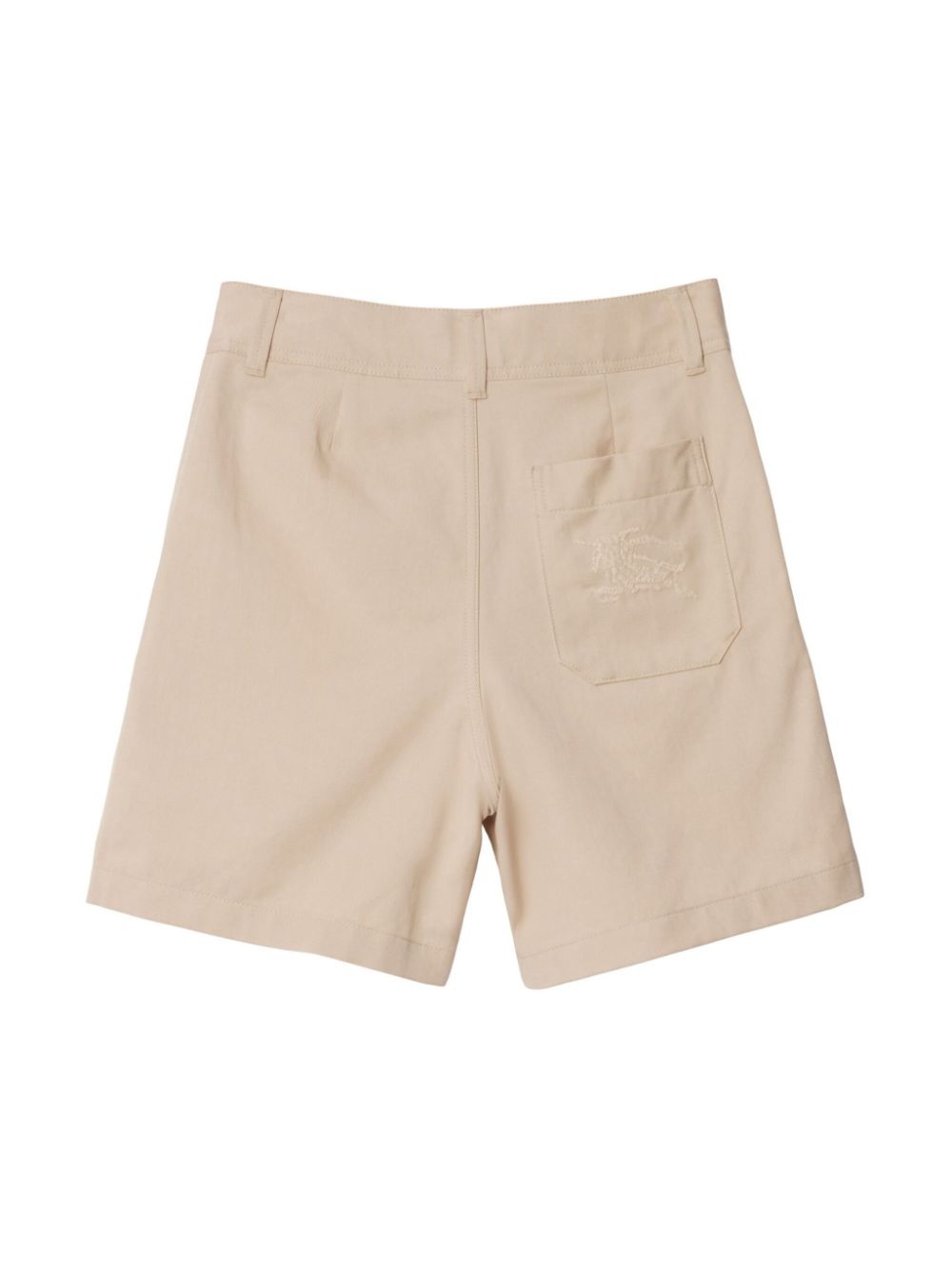 Shorts per bambino Burberry Kids beige con motivo con ricamo Equestrian Knight sul retro - Rubino Kids