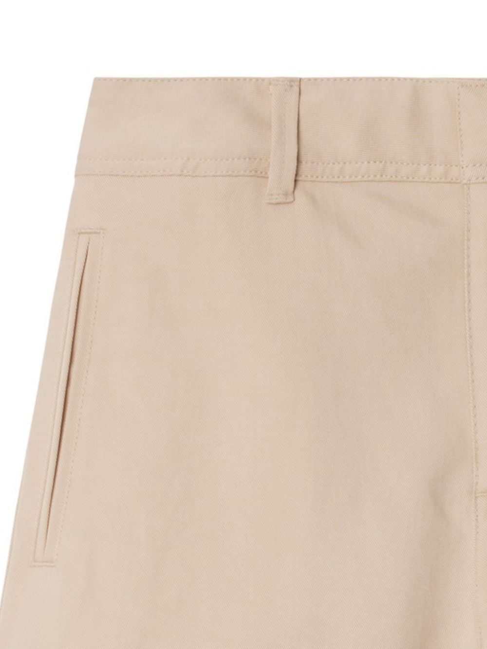 Shorts per bambino Burberry Kids beige con motivo con ricamo Equestrian Knight sul retro - Rubino Kids