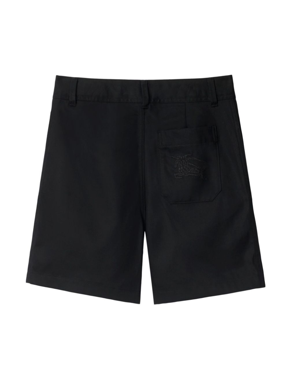 Shorts per bambino Burberry Kids nero con motivo con ricamo Equestrian Knight sul retro - Rubino Kids