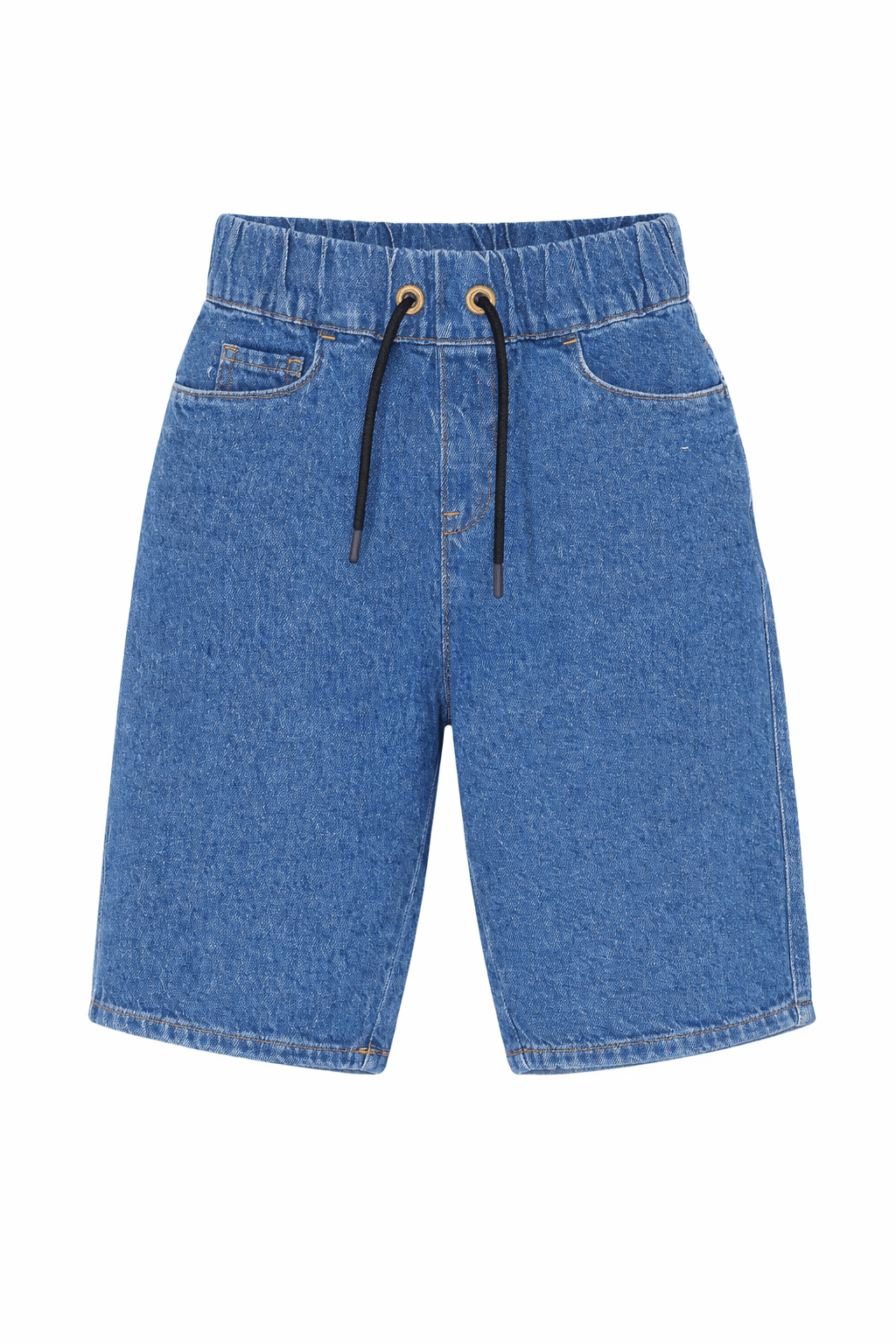 Shorts per bambino Emporio Armani Kids denim con chiusura con coulisse - Rubino Kids