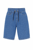 Shorts per bambino Emporio Armani Kids denim con chiusura con coulisse - Rubino Kids