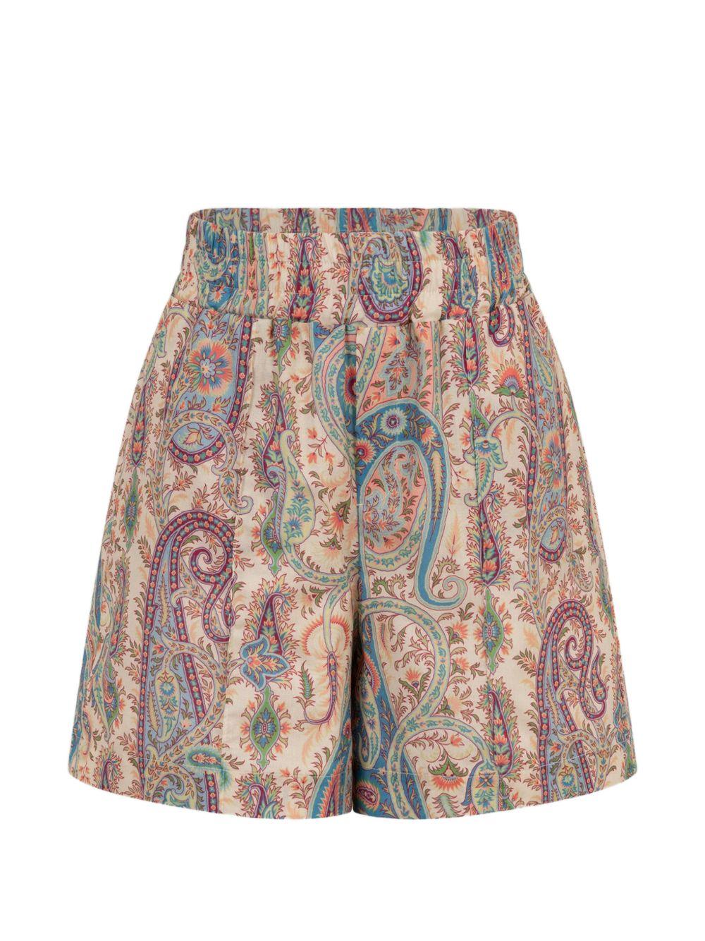 Shorts per bambino Etro Kids multicolore con stampa Paisley - Rubino Kids