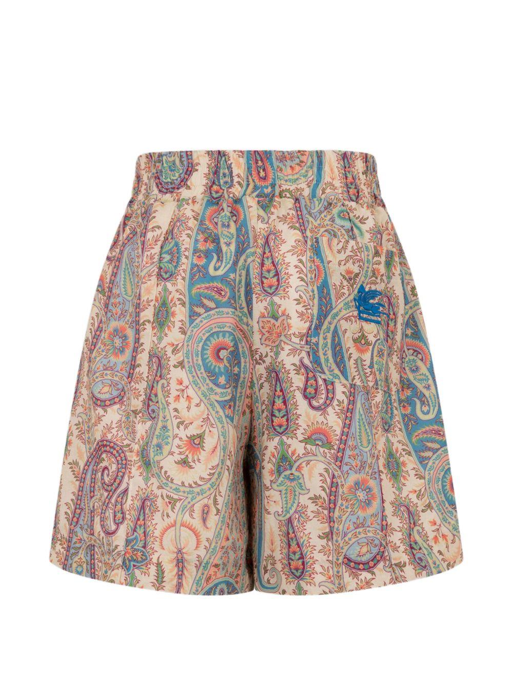Shorts per bambino Etro Kids multicolore con stampa Paisley - Rubino Kids