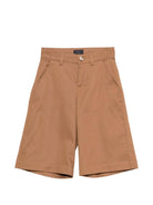 Shorts per bambino Fay Kids marrone con bottoni - Rubino Kids