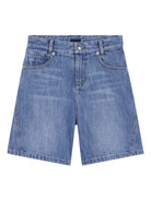 Shorts per bambino Givenchy Kids denim con cuciture tono su tono - Rubino Kids