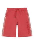 Shorts per bambino Lanvin Enfant rosso con coulisse e logo - Rubino Kids