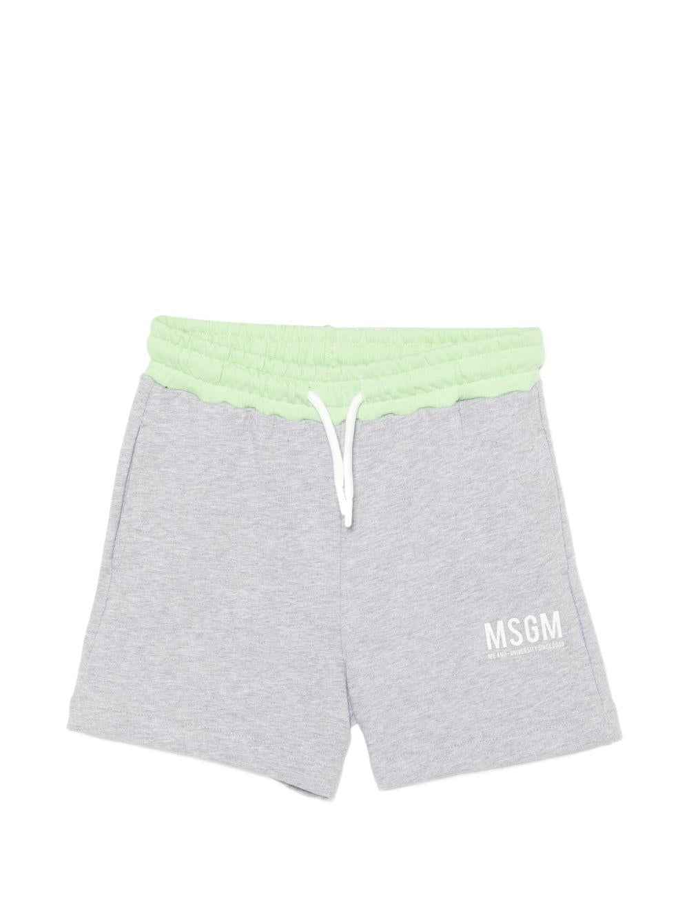 Shorts per bambino MSGM Kids grigio con chiusura con coulisse - Rubino Kids