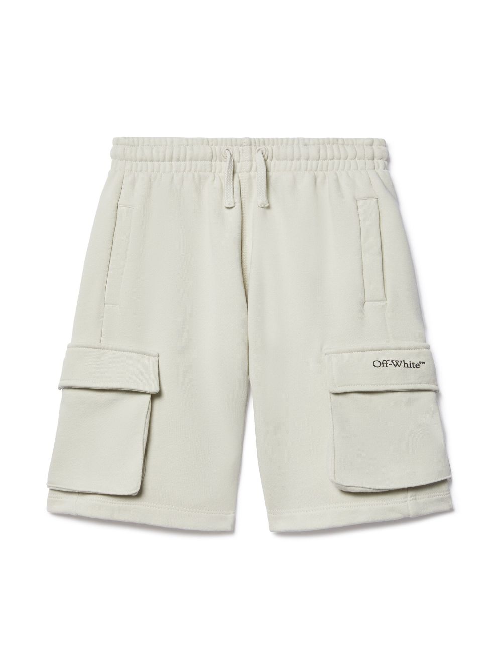 Shorts per bambino Off - White Kids Bookish grigio con tasche laterali con patta - Rubino Kids