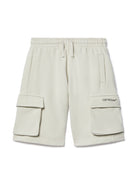 Shorts per bambino Off - White Kids Bookish grigio con tasche laterali con patta - Rubino Kids