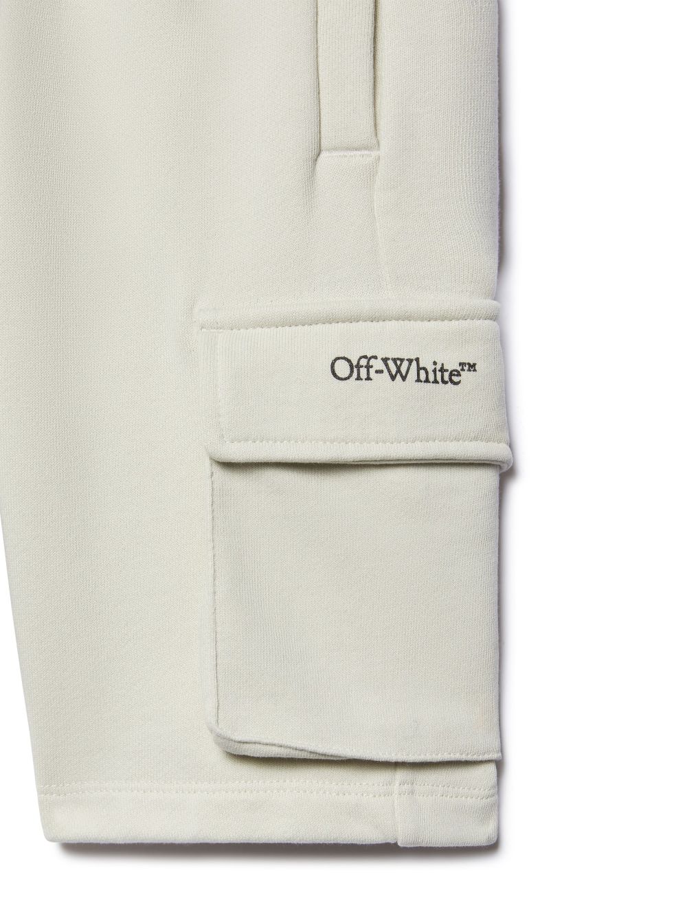 Shorts per bambino Off - White Kids Bookish grigio con tasche laterali con patta - Rubino Kids