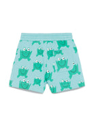 Shorts per bambino Stella McCartney Kids azzurro con stampa illustrazione - Rubino Kids