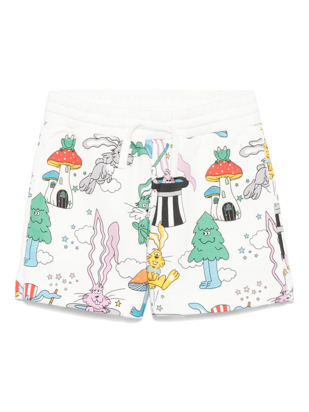 Shorts per bambino Stella McCartney Kids bianco con stampa illustrazione - Rubino Kids