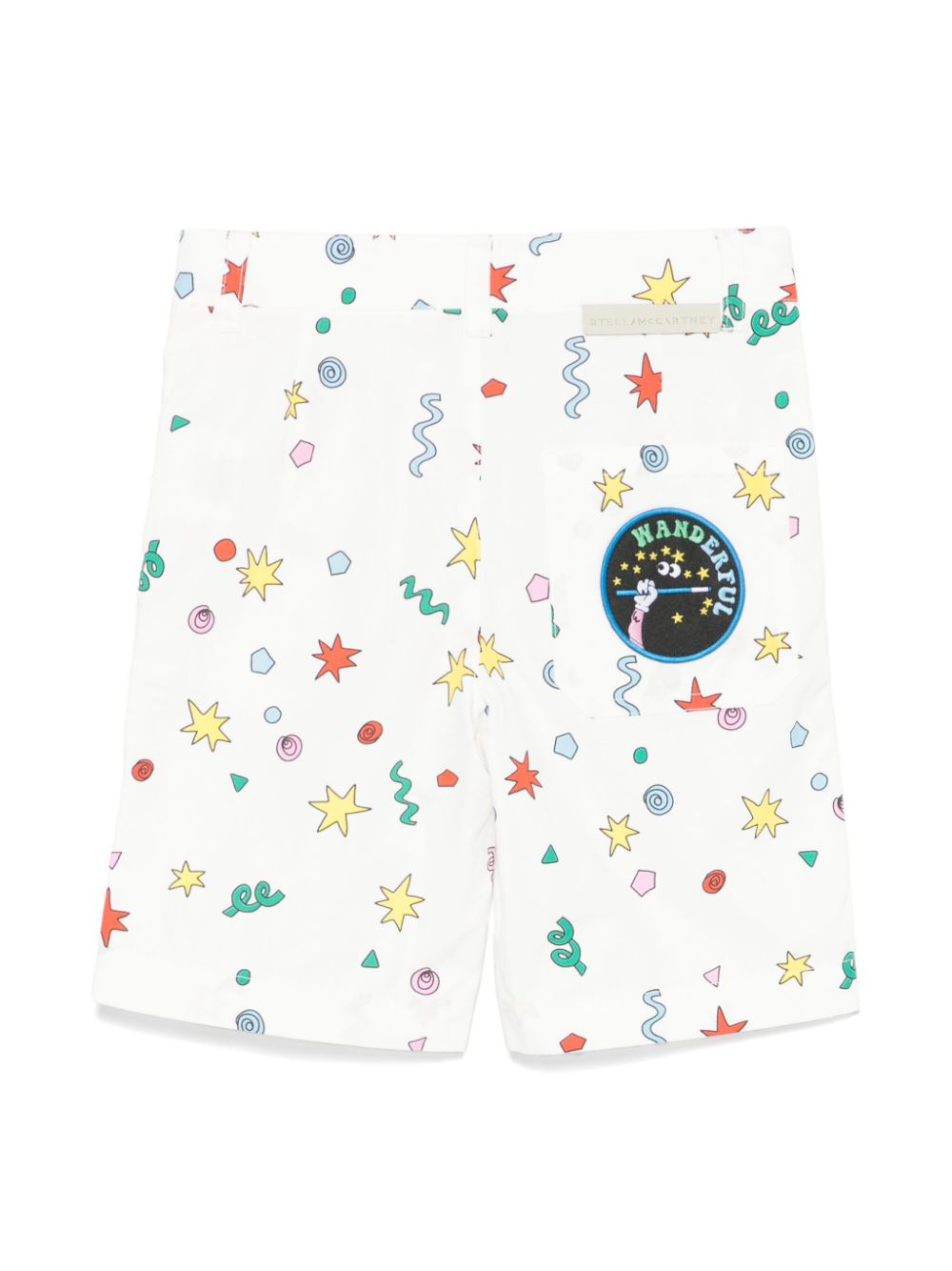 Shorts per bambino Stella McCartney Kids bianco con stampa illustrazione - Rubino Kids