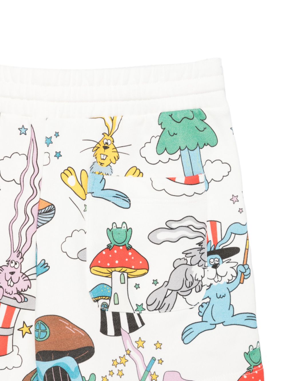 Shorts per bambino Stella McCartney Kids bianco con stampa illustrazione - Rubino Kids