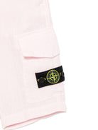 Shorts per bambino Stone Island Junior rosa con applicazione con logo - Rubino Kids