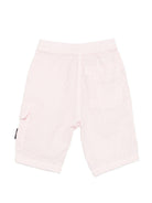 Shorts per bambino Stone Island Junior rosa con applicazione con logo - Rubino Kids
